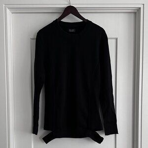 ZARA FITTED SLIT SWEATER IN BLACK